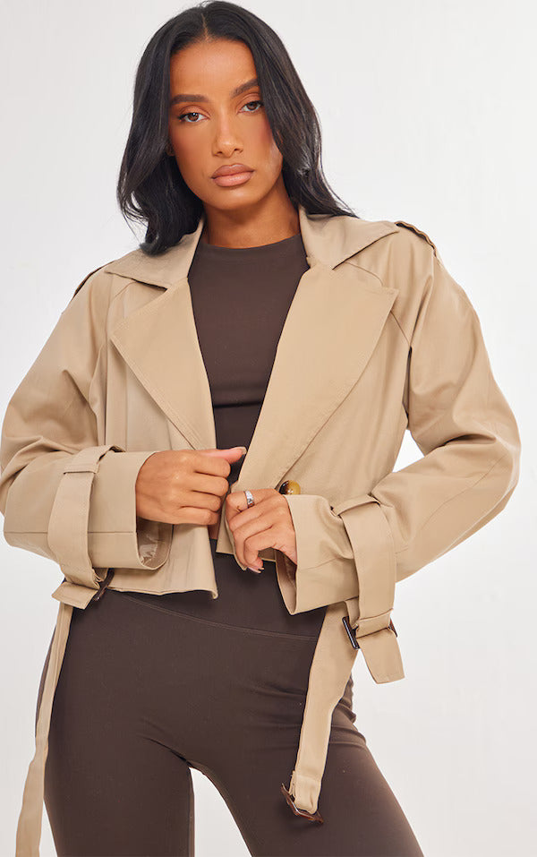Cloey Cropped Trench Coat