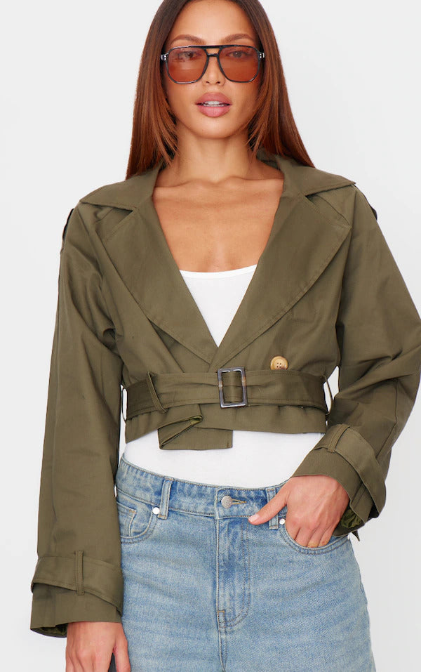 Cloey Cropped Trench Coat