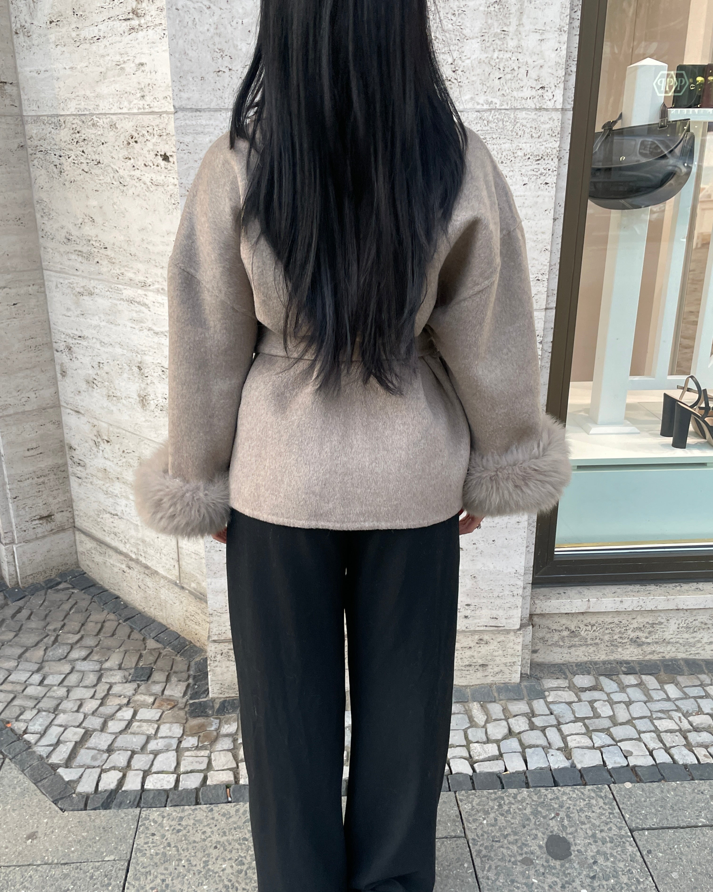 Luna Belted Trim Coat