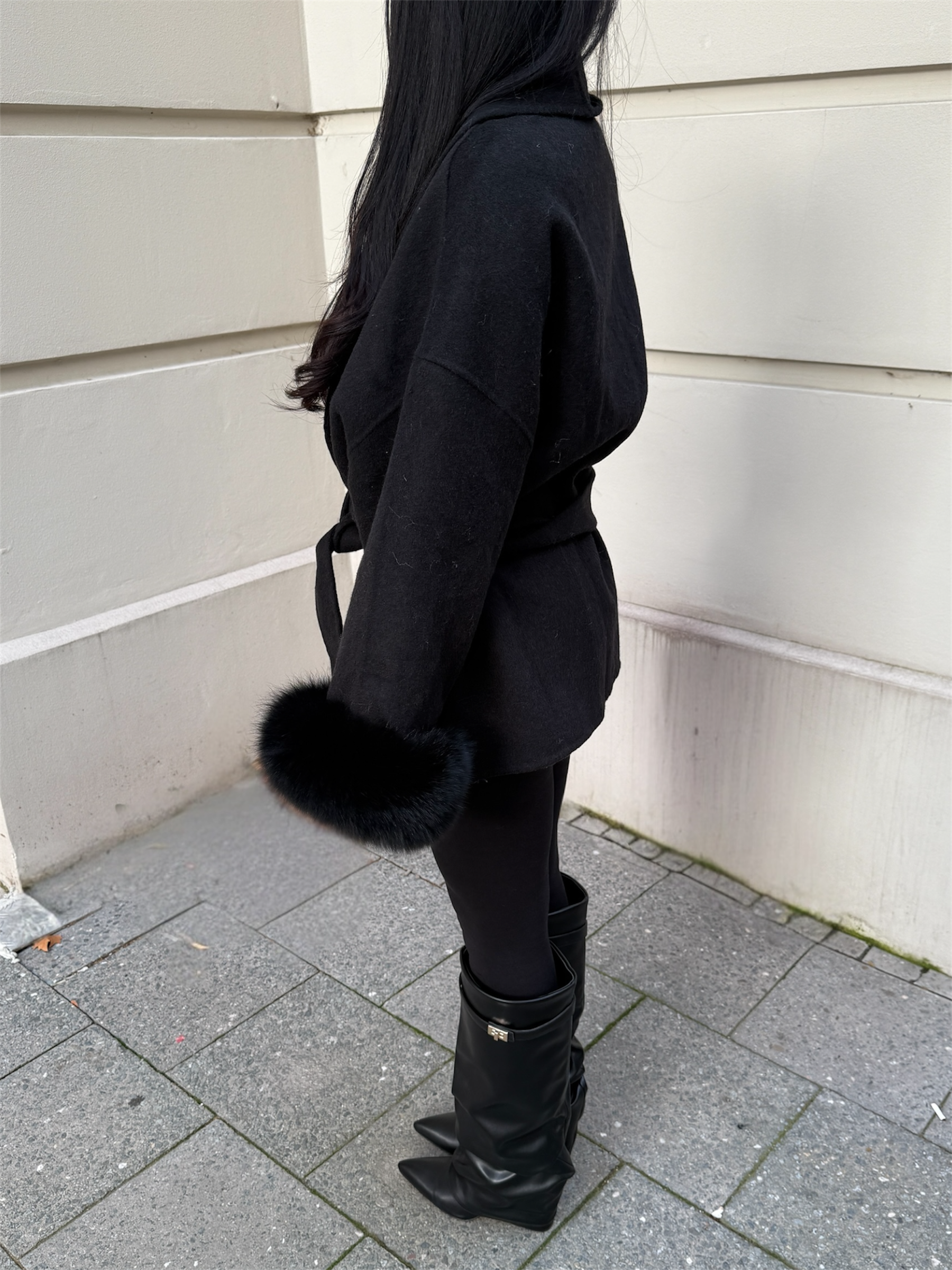 Luna Belted Trim Coat