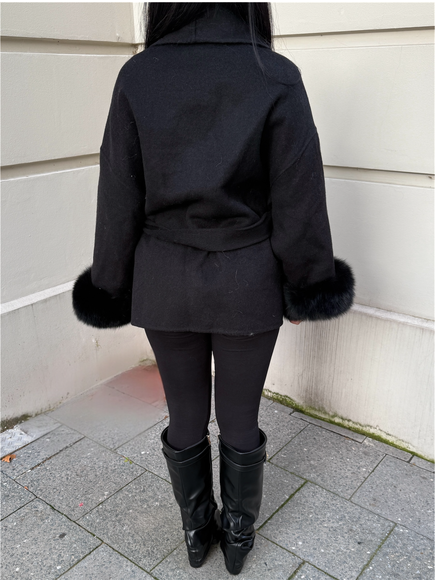 Luna Belted Trim Coat