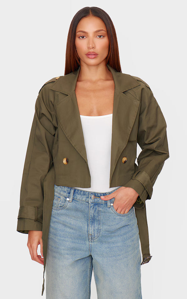 Cloey Cropped Trench Coat