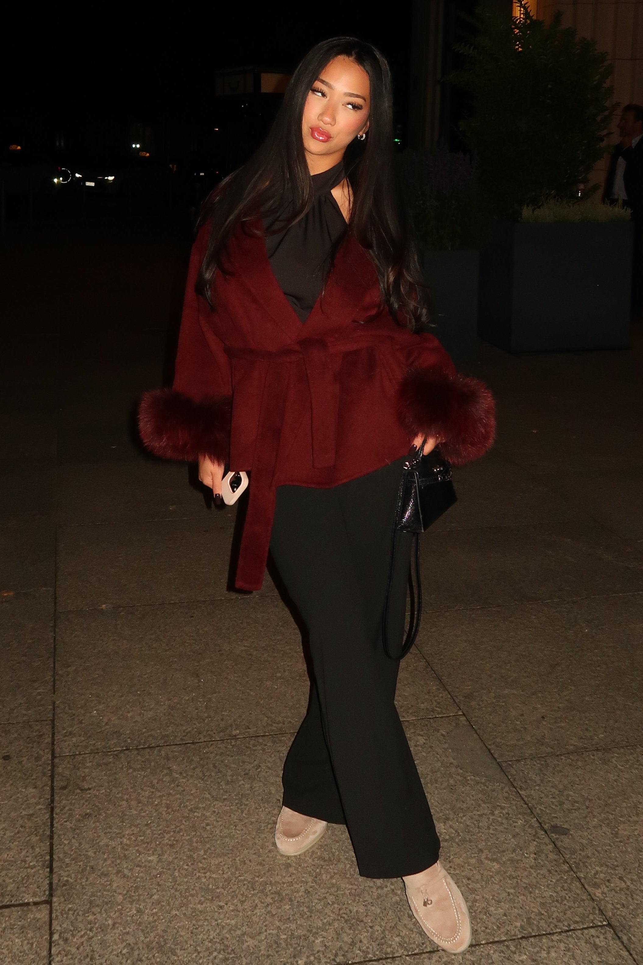 Luna Belted Trim Coat