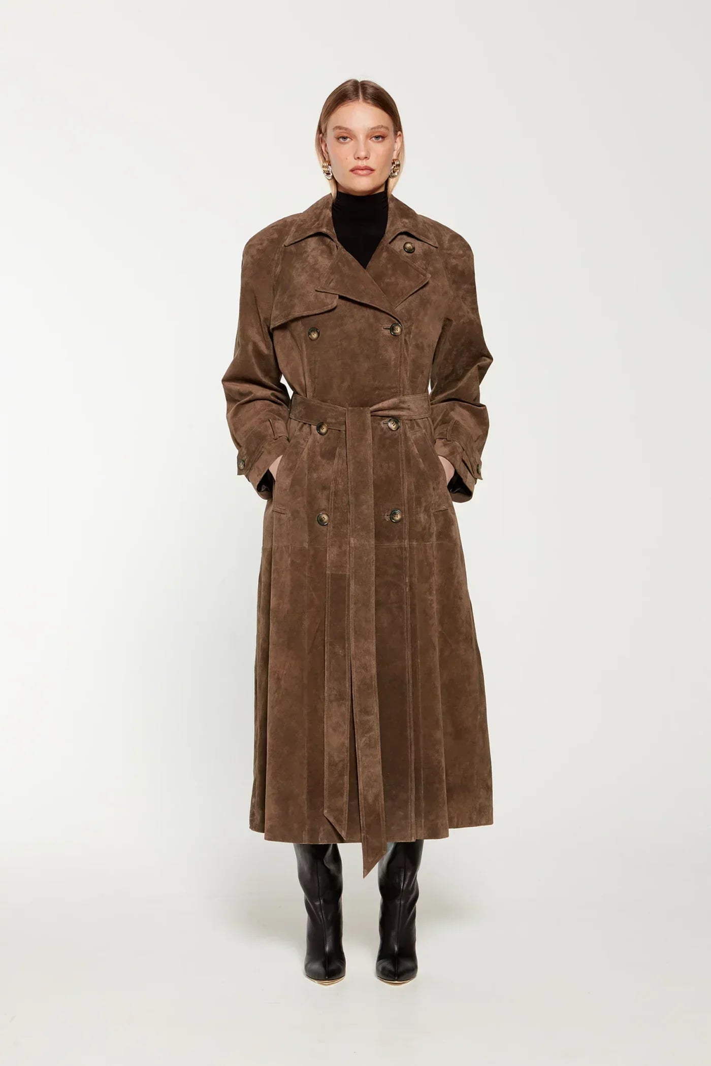 Margot Suede Trench Coat
