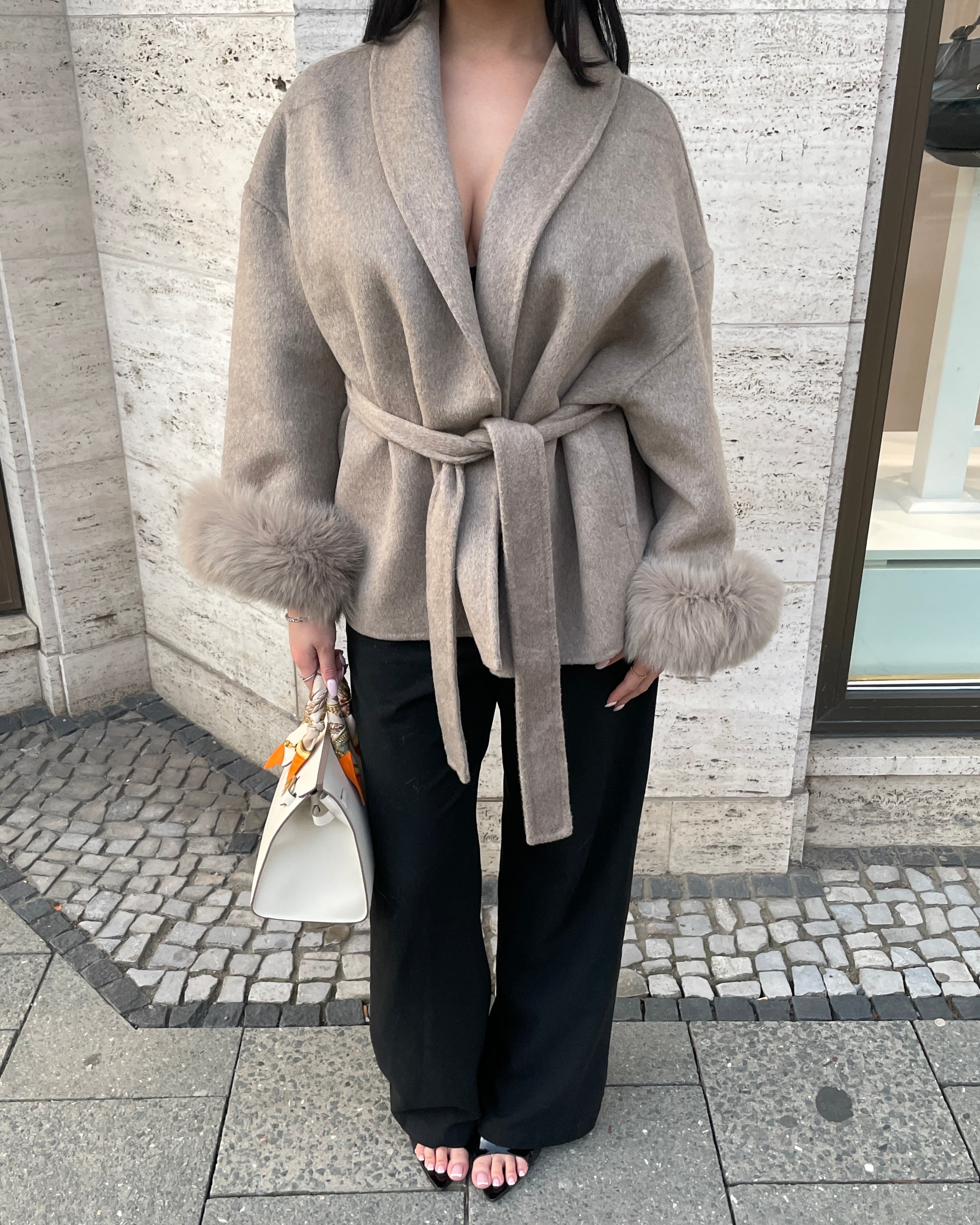 Luna Belted Trim Coat