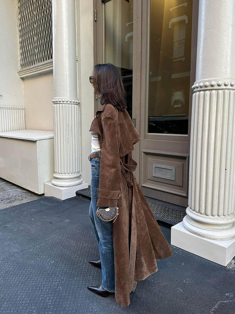 Margot Suede Trench Coat